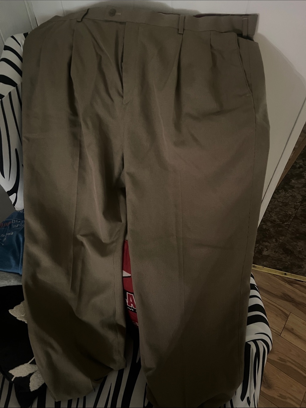 Louis Raphael Men's Pleated Dress Pants - Olive Brown